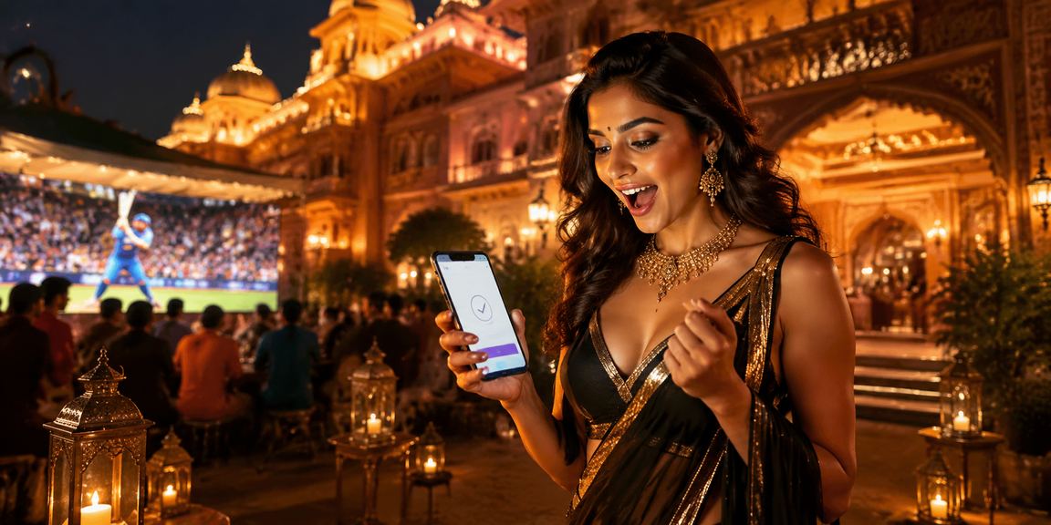 Cricket betting live during night market atmosphere in India